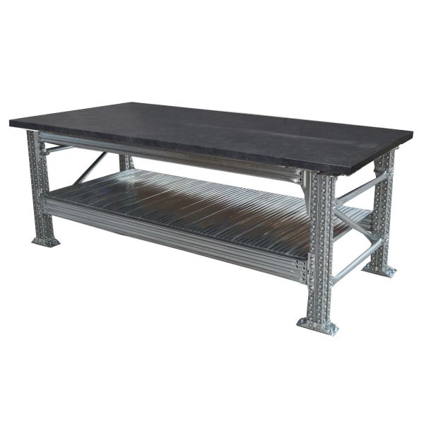 Werkbank type456  H931XD700XL1200 incl. grijs anthraciet bovenblad (40 mm) plus 1 legbord.