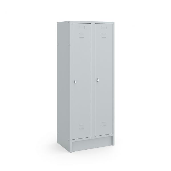 Locker type T, 2x1-deurs, grijze omkasting, grijze deur
