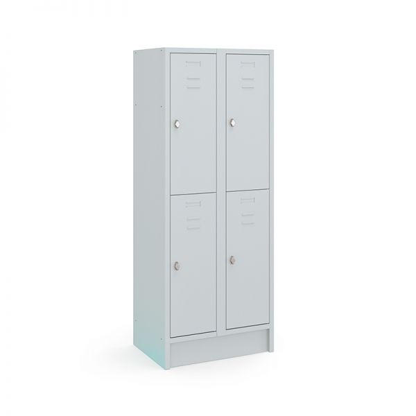 Locker type T, 2x2-deurs, grijze omkasting, grijze deuren